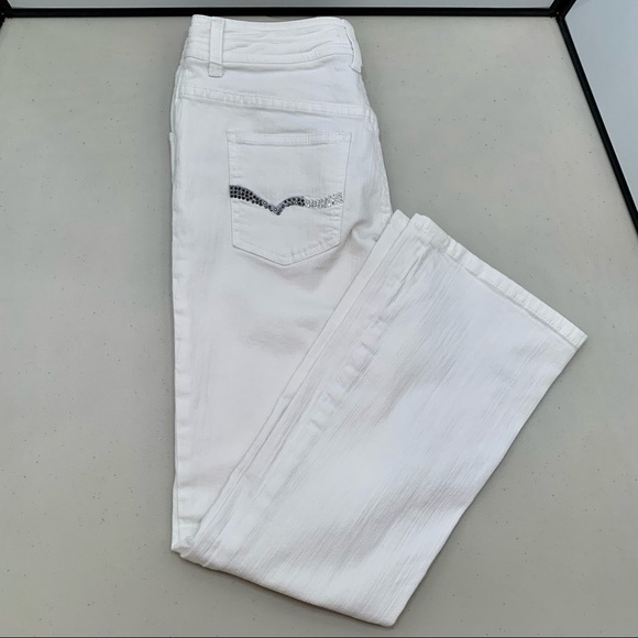 Chico’s Pants Adult Size 00 Short Bootcut Embroidered Pocket Woman - Picture 1 of 8